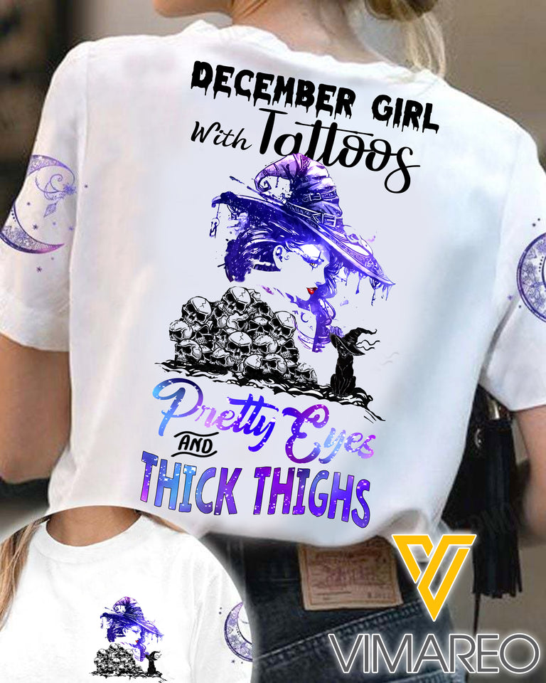 December Girl with Tattoos TSHIRT PRINTED SEP-LN15