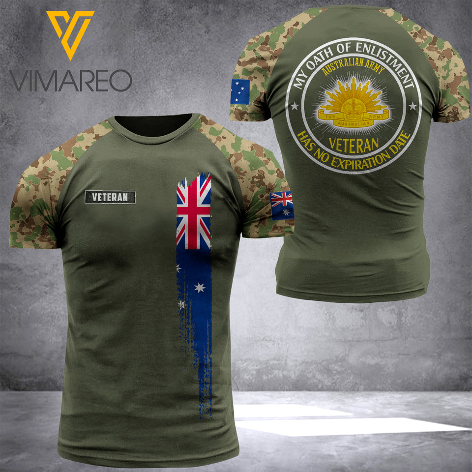 PERSONALIZED AUSTRALIAN ARMY TSHIRT 3D PRINTED APR-QH10