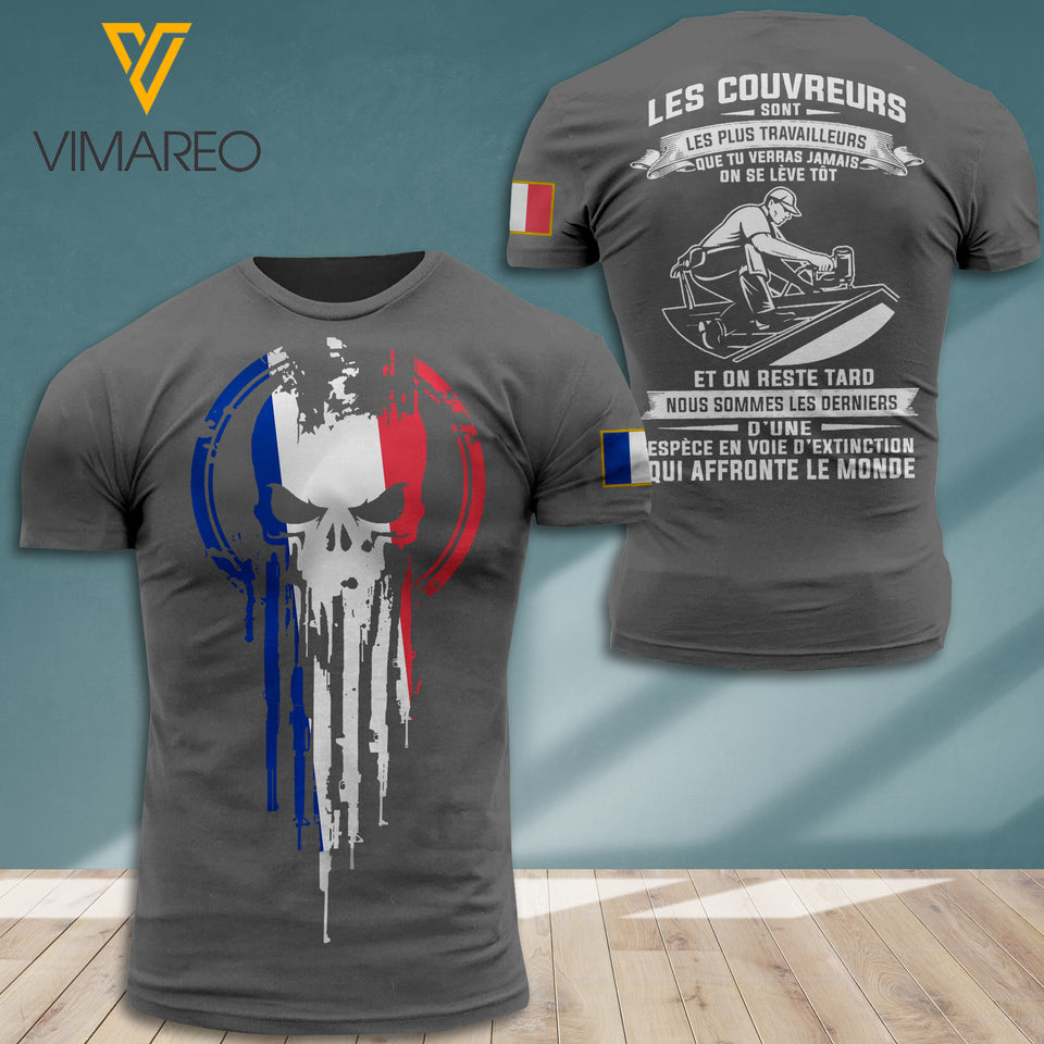 France Roofer TSHIRT 3D PRINTED AUG-MQ31