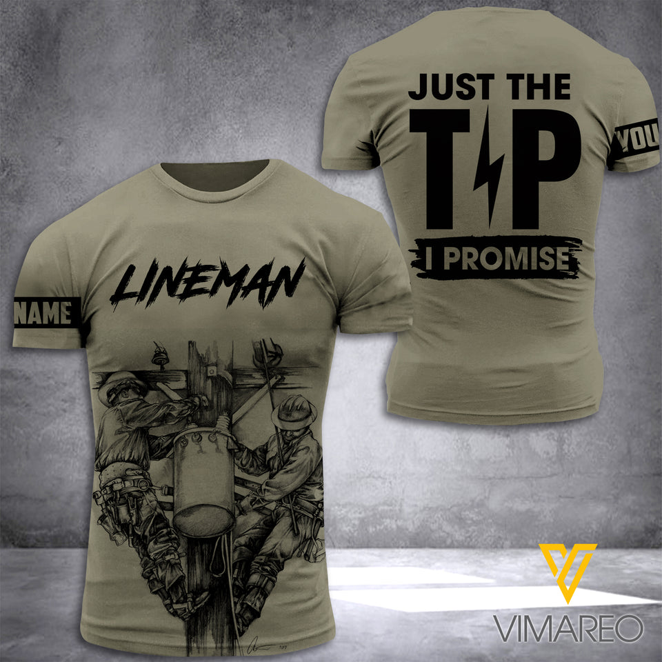PERSONALIZED LINEMAN TSHIRT 3D PRINTED