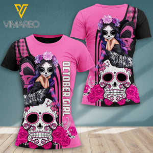 OCTOBER GIRL TSHIRT 3D PRINTED SEP-MQ30