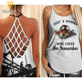 VMMH IRONWORKER Criss-Cross Open Back Camisole Tank Top MAR-DT11