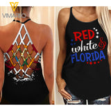 Florida Girl Criss-Cross Open Back Camisole Tank Top MAR-DT22