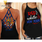 New York Girl Criss-Cross Open Back Camisole Tank Top MAR-DT22
