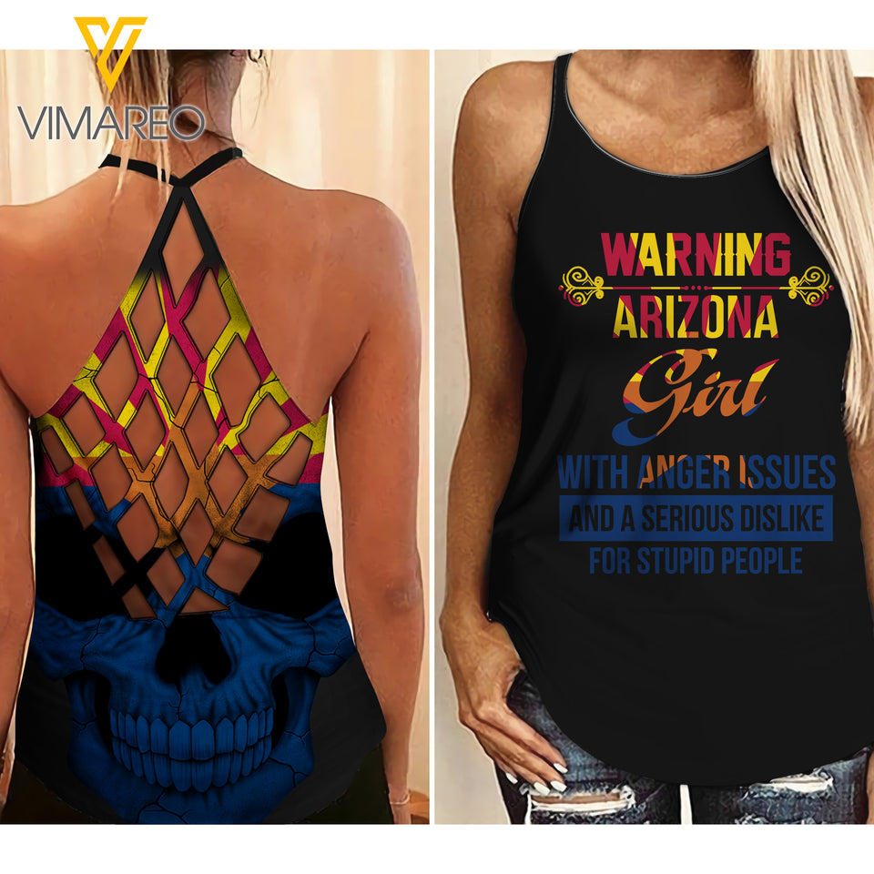 Arizona Girl Criss-Cross Open Back Camisole Tank Top MAR-DT17 CAK