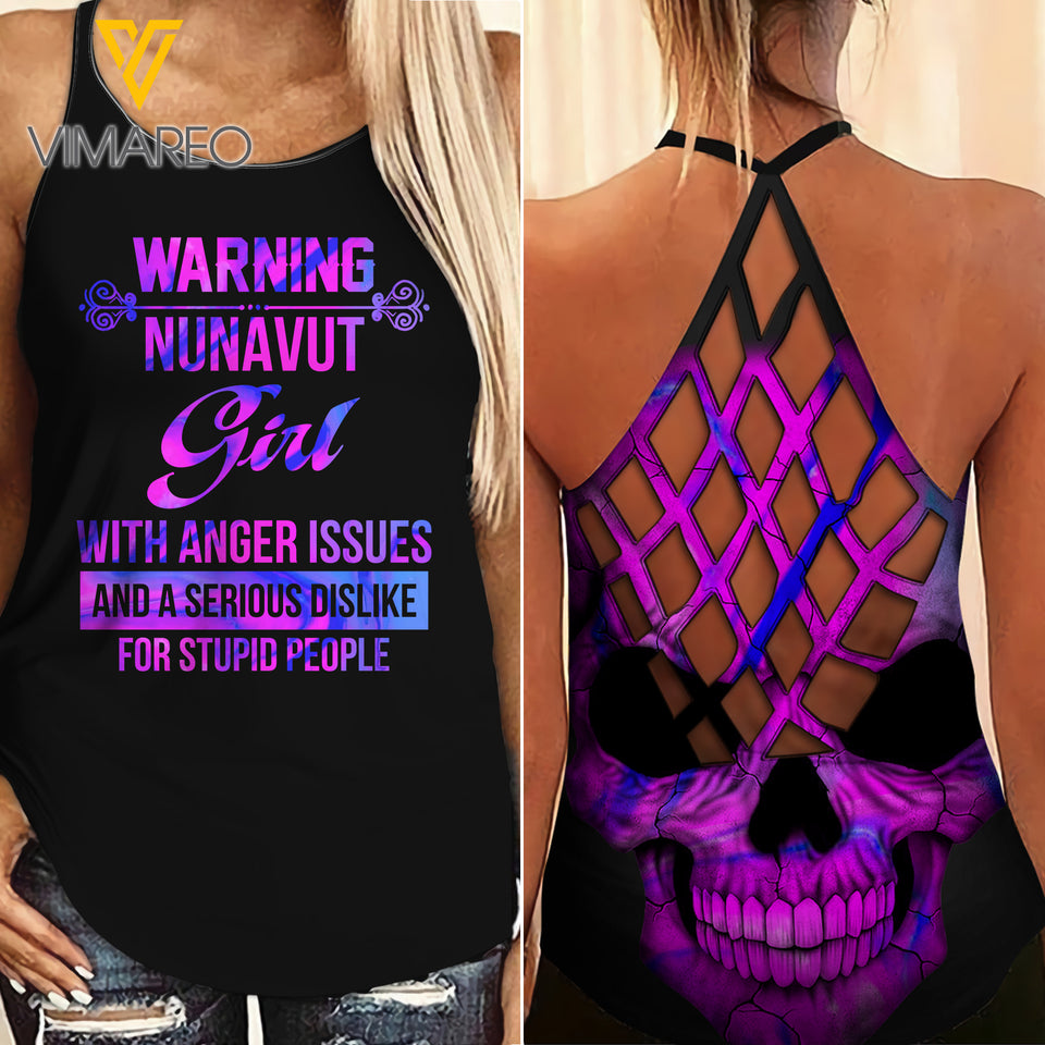 Nunavut Girl Criss-Cross Open Back Camisole Tank Top Legging MAR-DT18 CA