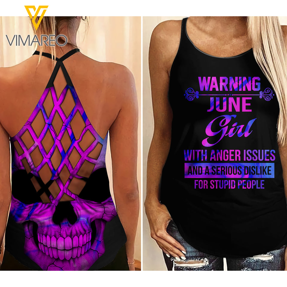 June Girl Criss-Cross Open Back Camisole Tank Top MAR-DT13
