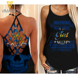 New York Girl Criss-Cross Open Back Camisole Tank Top MAR-DT17 CAK