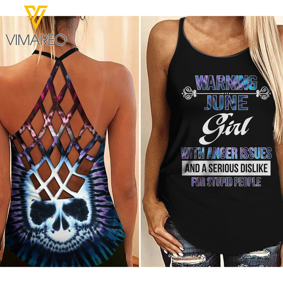 June Girl Criss-Cross Open Back Camisole Tank Top MAR-DT17
