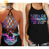 Florida Girl Criss-Cross Open Back Camisole Tank Top MAR-QH19