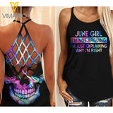 June Girl Criss-Cross Open Back Camisole Tank Top MAR-QH19