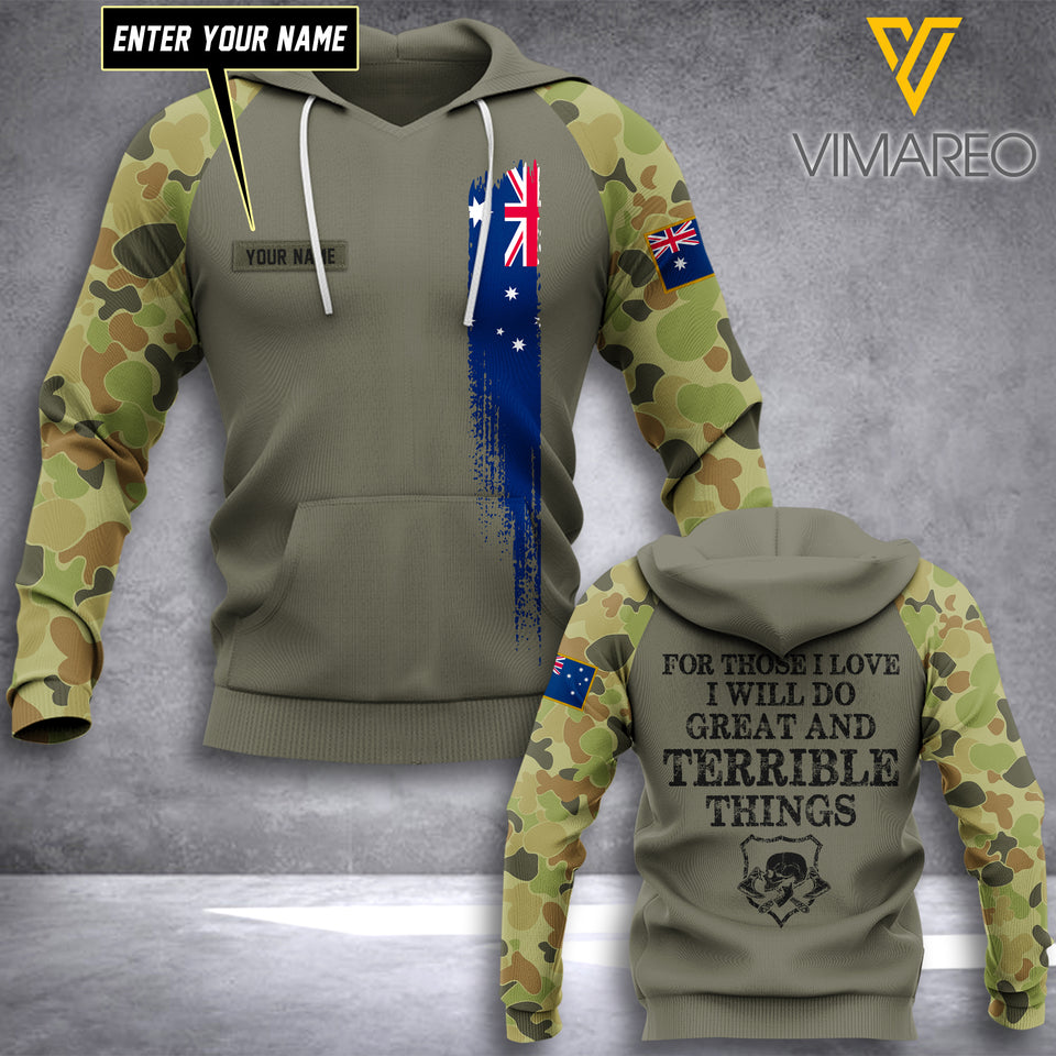 PERSONALIZED AUSTRALIAN ARMY HOODIE PRINTED APR-DT14
