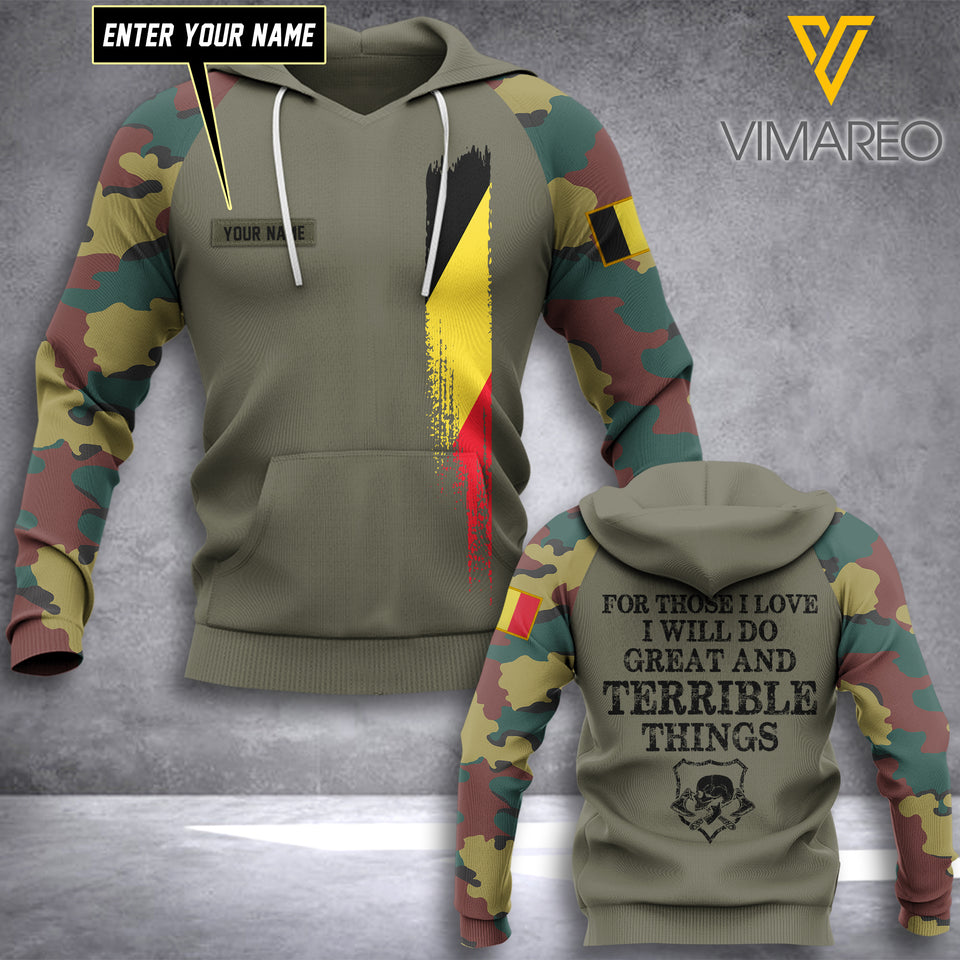PERSONALIZED BELGIAN ARMY HOODIE PRINTED APR-DT14