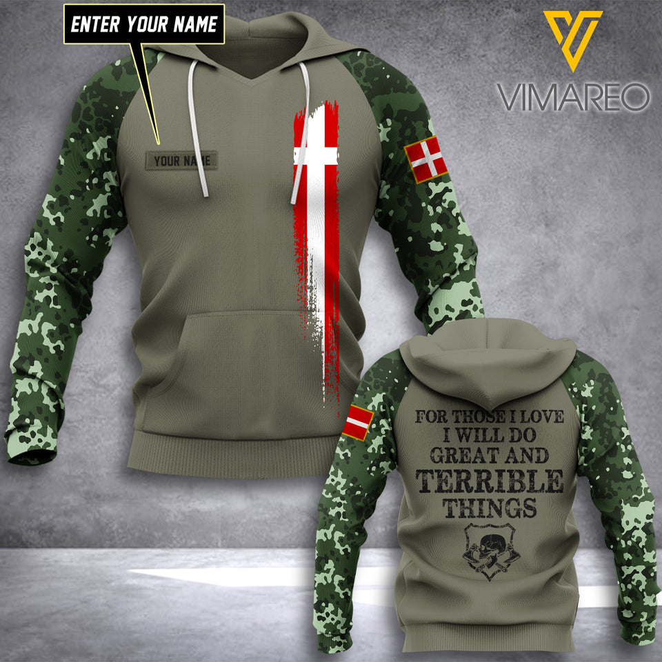 PERSONALIZED Danish ARMY HOODIE PRINTED APR-DT14