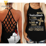 September Girl Criss-Cross Open Back Camisole Tank Top JUL-DT30