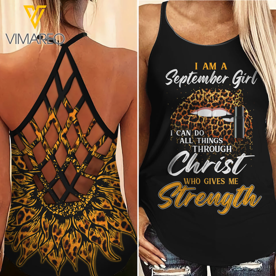 September Girl Criss-Cross Open Back Camisole Tank Top JUL-DT29