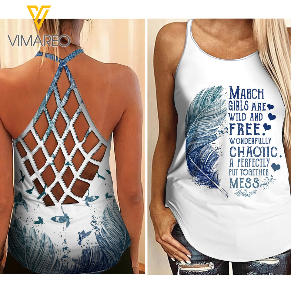 VMMH MARCH GIRL Criss-Cross Open Back Camisole Tank Top MAR-QH11