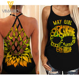 May Girl Criss-Cross Open Back Camisole Tank Top MAR-QH16