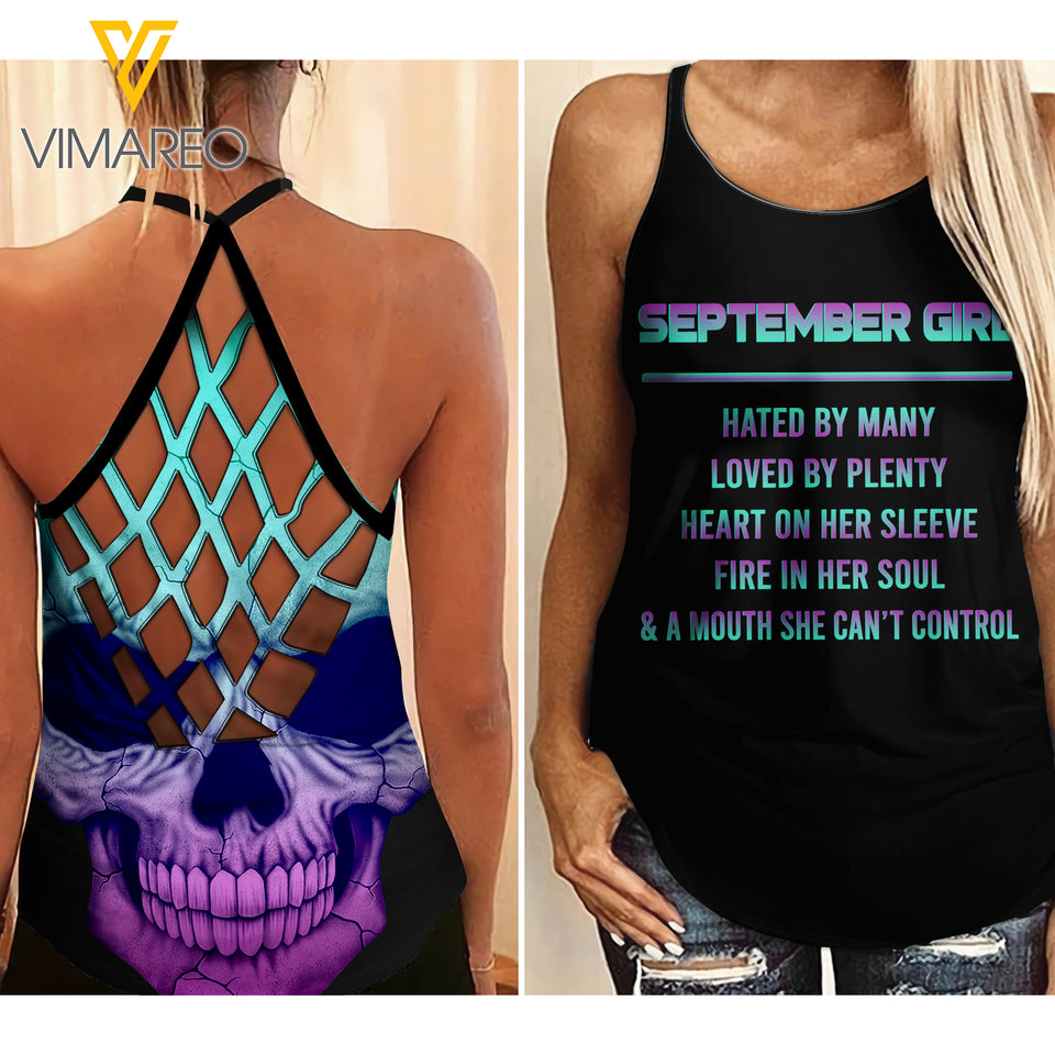 September Girl Criss-Cross Open Back Camisole Tank Top JUE-MQ21