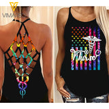 VMMH NURSE  Criss-Cross Open Back Camisole Tank Top MAR-QH12