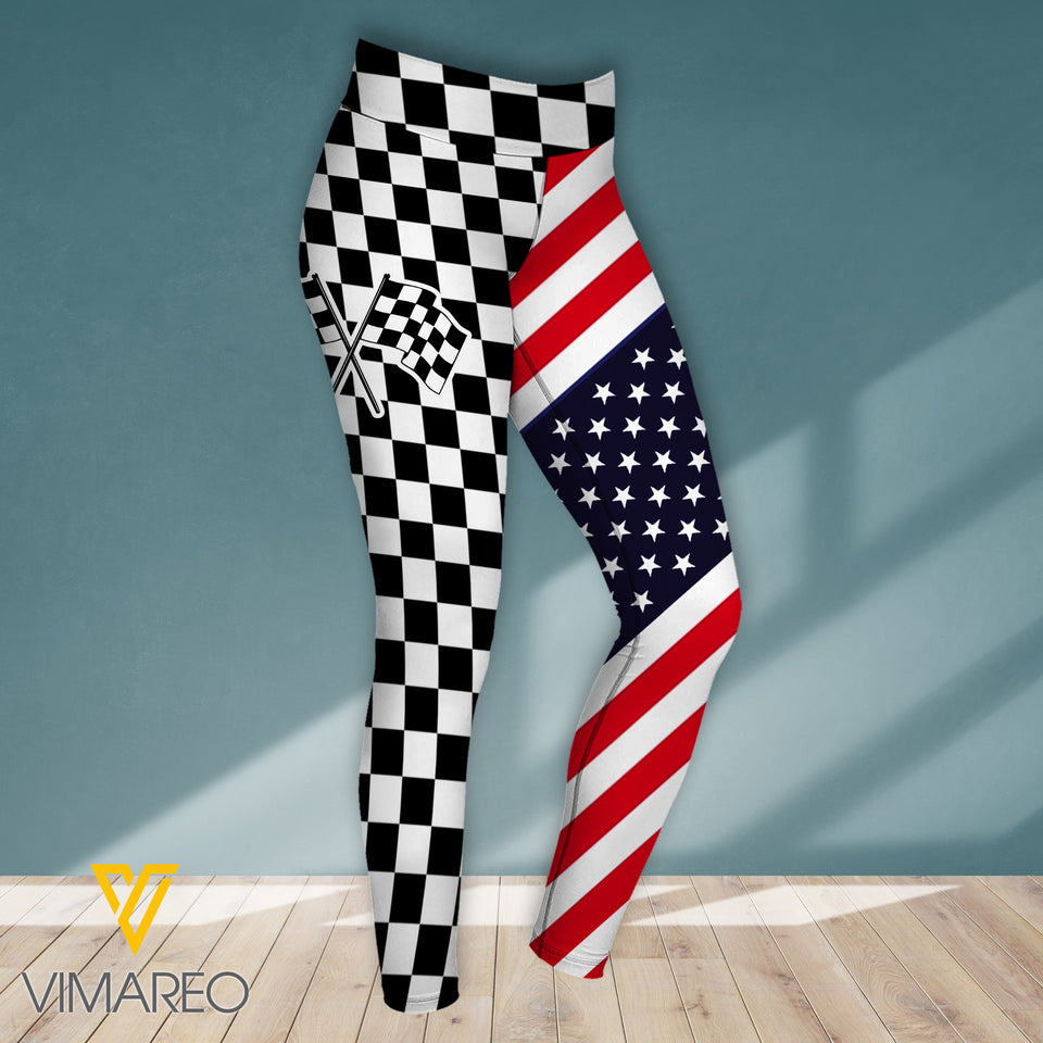 RACING GIRL US FLAG SPORT BRA/LEGGING