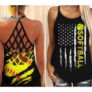 KHMD SOFTBALL FLAG Criss-Cross Tank Top 1604