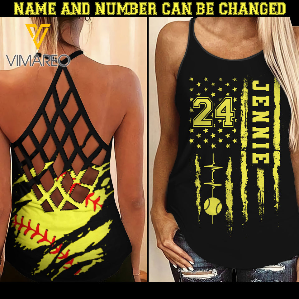 KHMD CUSTOM SOFTBALL FLAG Criss-Cross Tank Top 1604