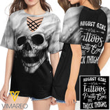 KHMD AUGUST GIRL SUNFLOWER 3D Printed Lace up T-Shirt 2806