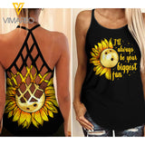 KHMD I'LL ALWAYS BE YOUR BIGGEST FAN BOWLING Criss-Cross Tank Top