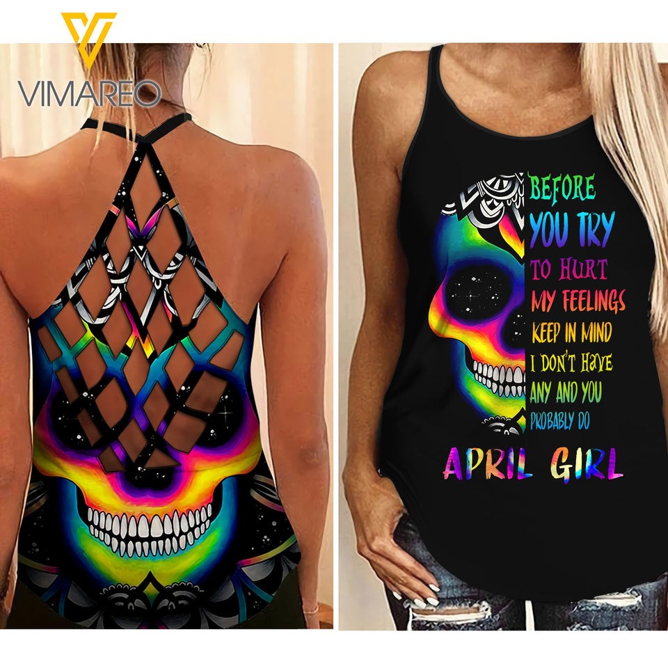 KHMD april girl Girl Criss-Cross Tank Top 1803