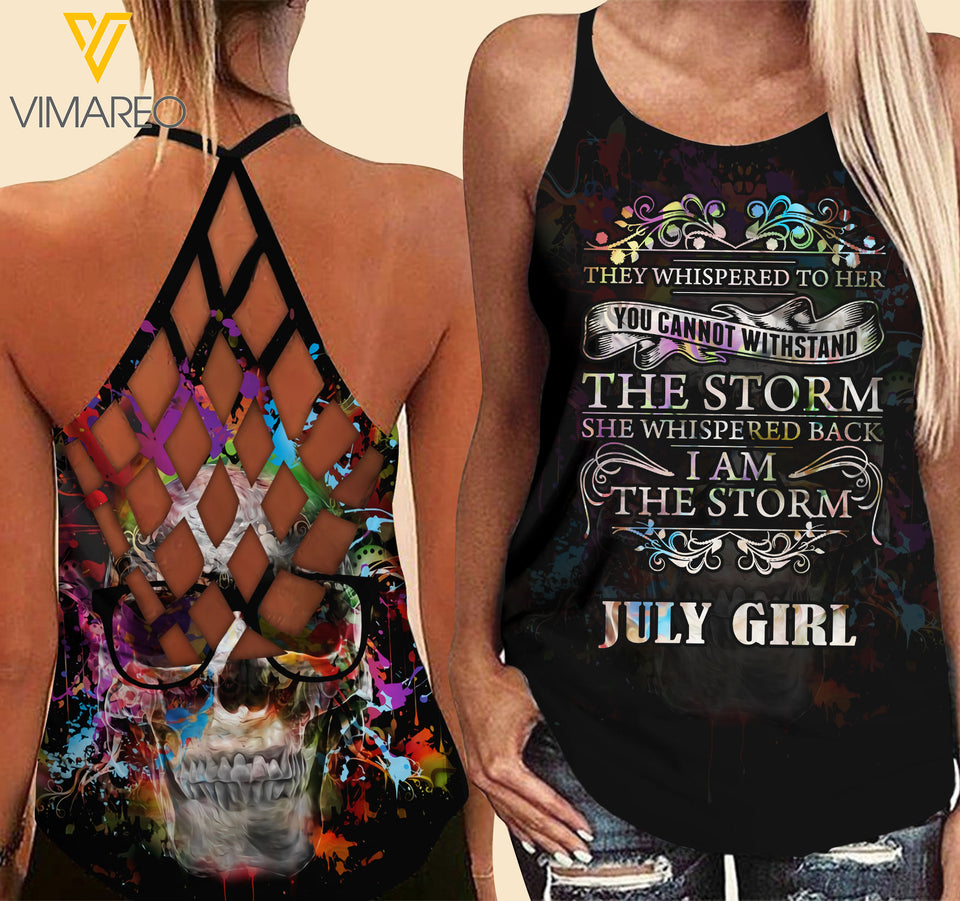 KHMD JULY GIRL Criss-Cross Tank Top