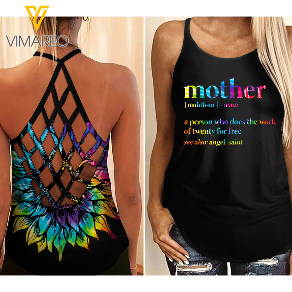 KHMD A PERSON MOTHER'S DAY Criss-Cross Tank Top 0504