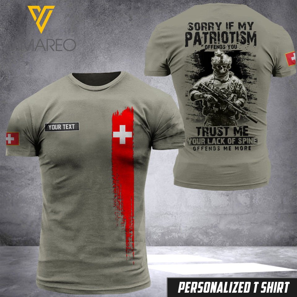KHMD Customized TRUST ME SWISS 3D Printed Shirt 1305