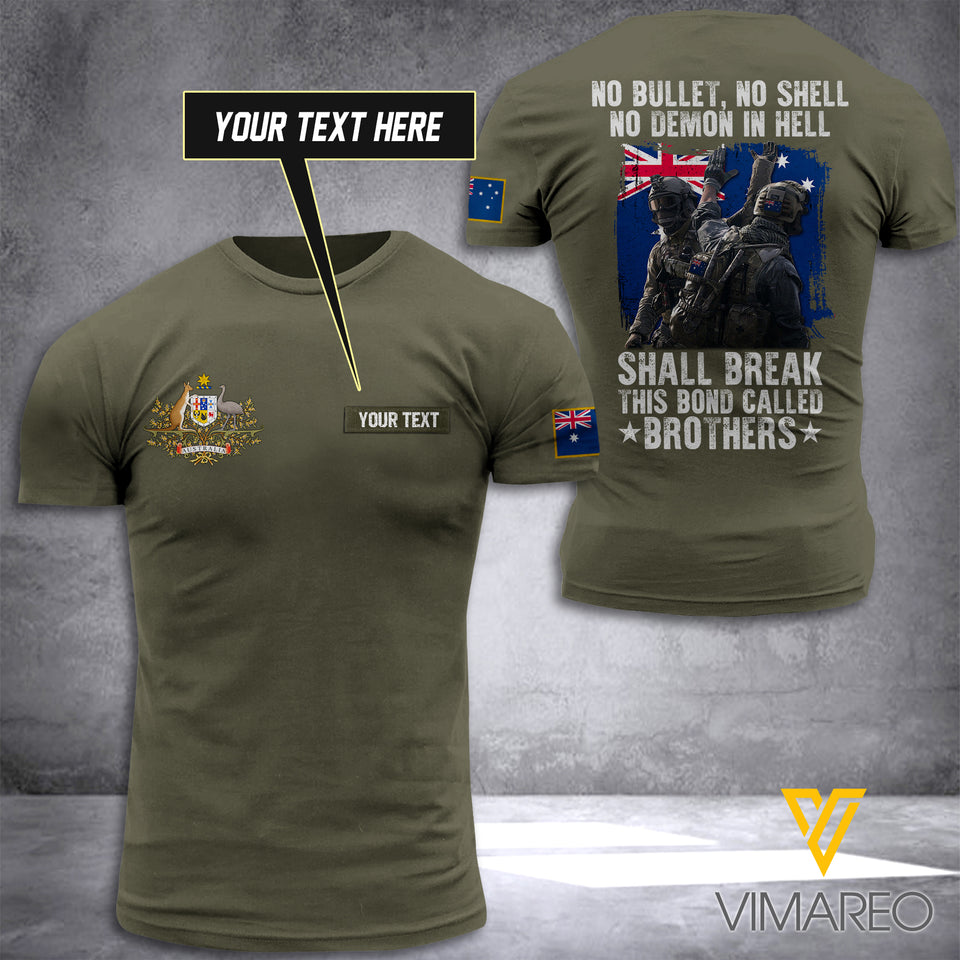 KHMD Customized NO BULLET AU 3D Printed Shirt 1305