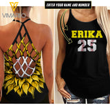 KHMD CUSTOM BASEBALL Girl Criss-Cross Tank Top 1304