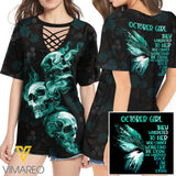 KHMD OCTOBER THE STORM 3D Printed Lace up T-Shirt 2206