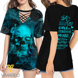 KHMD AUGUST HURRICANE 3D Printed Lace up T-Shirt 2106