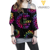 KHMD LUCKY SUNFLOWER Women Loose Dolman Sleeve 1706