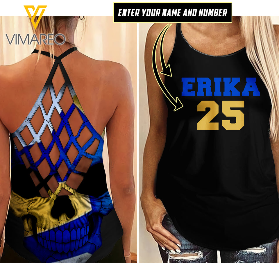 KHMD CUSTOM VOLLEYBALL Girl Criss-Cross Tank Top 0704
