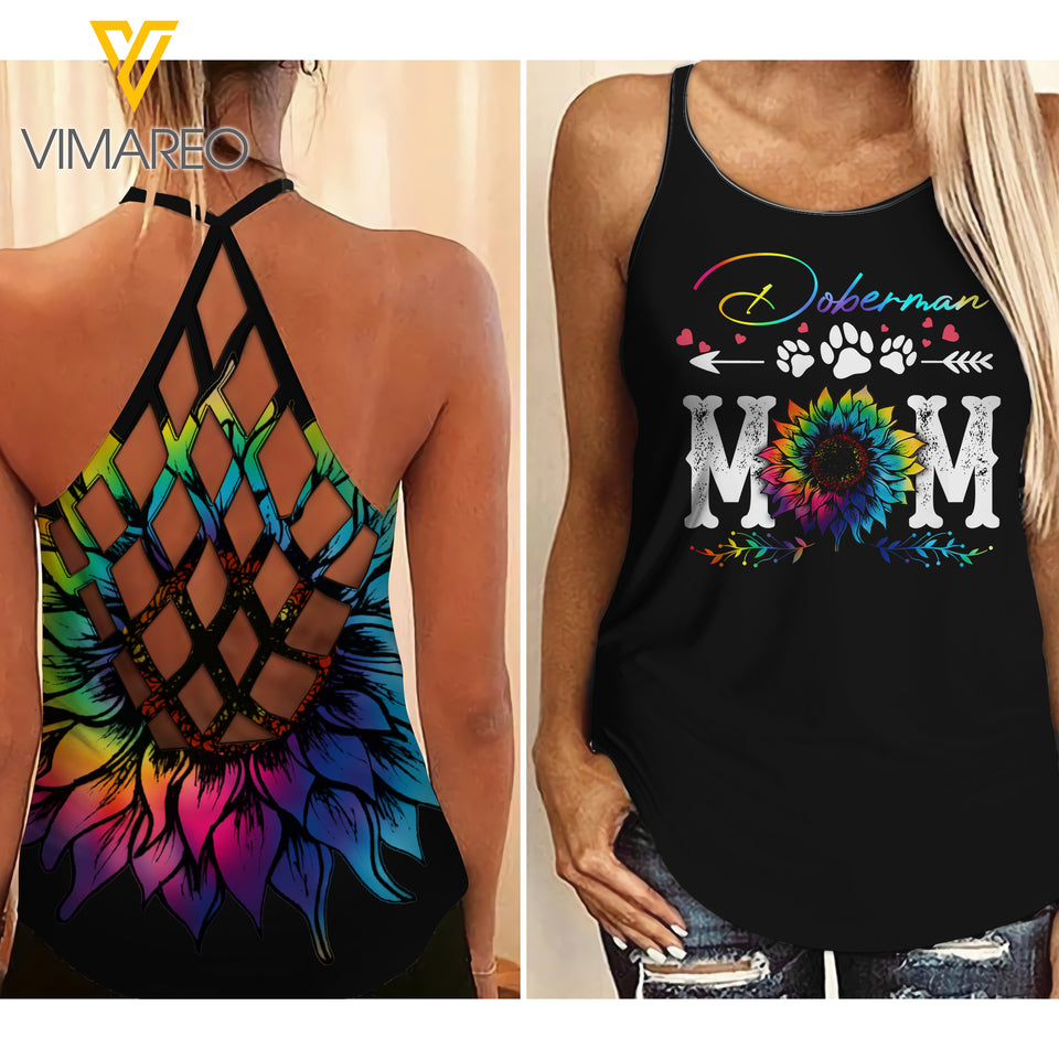 KHMD DOBERMAN MOM Criss-Cross Tank Top 1204