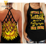 KHMD THICK THIGHS SOFTBALL Criss-Cross Tank Top 1604