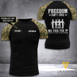 KHMD AU VETERAN CUSTOMIZE T SHIRT 3D PRINTED 1506