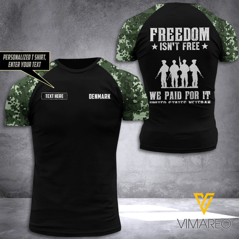 KHMD DENMARK VETERAN CUSTOMIZE T SHIRT 3D PRINTED 1506