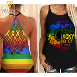 KHMD LUCKY Criss-Cross Tank Top 1106