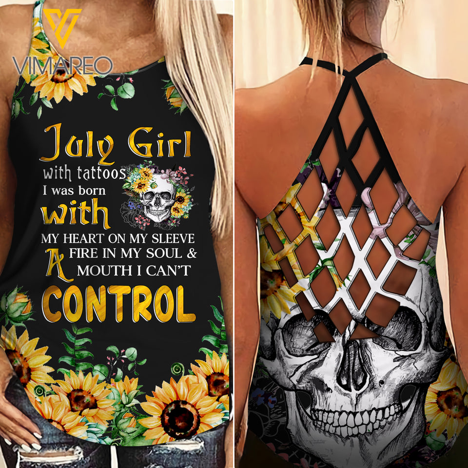 KHMD JULY GIRL Criss-Cross CONTROL Tank Top Legging