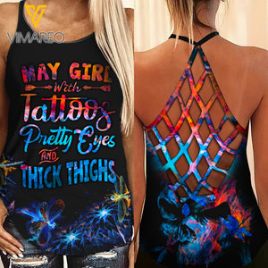 KHMD MAY GIRL THICK THIGHS Criss-Cross CHAOTIC Tank Top Legging