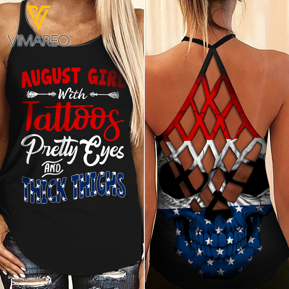 KHMD AUGUST GIRL Criss-Cross THICK THIGHS Tank Top Legging