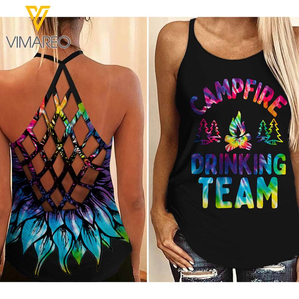 KHMD CAMPFIRE DRINKING TEAM Criss-Cross Tank Top 2806