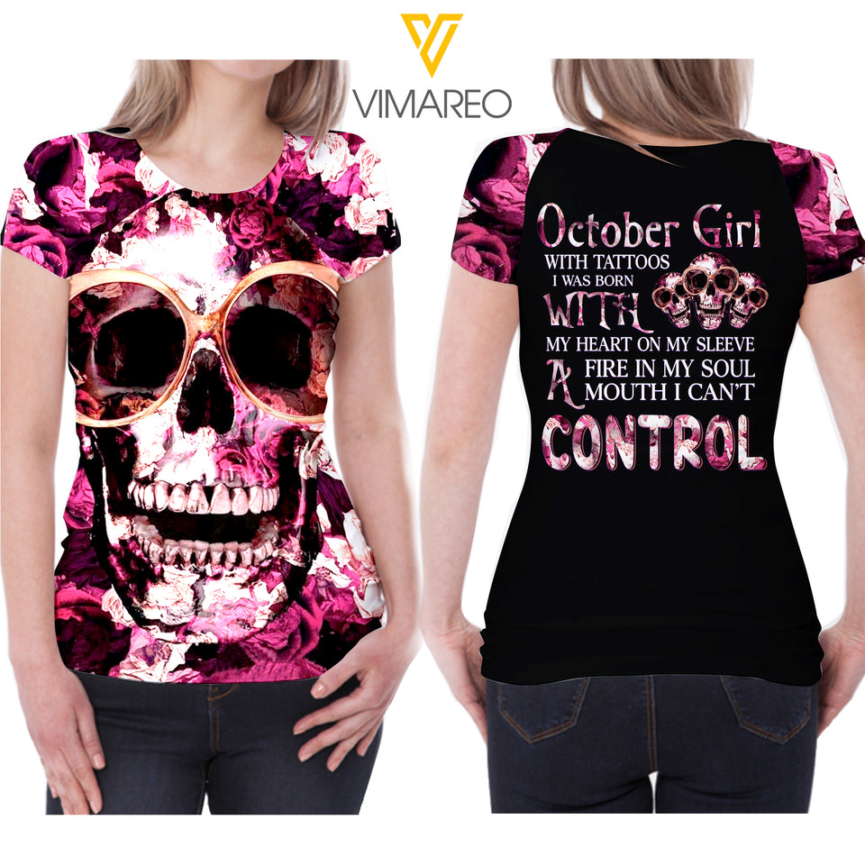 KHMD OCTOBER GIRL CONTROL T SHIRT 3D PRINTED