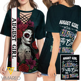 KHMD AUGUST GIRL 3D Printed Lace up T-Shirt 2306